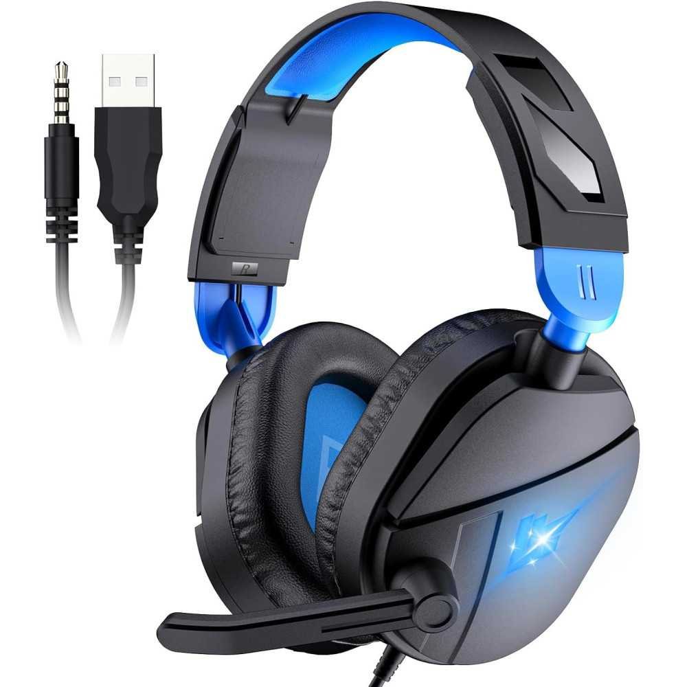 Dual Wireless Gaming Headset with Crystal Clear Sound, 32-Hour Battery, and RGB Lighting | TekChoice Electronics