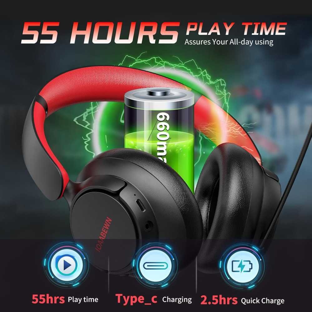 Wireless Gaming Headset - 55H Battery Life, Impeccable Sound Quality, and Seamless Connectivity | TekChoice Electronics