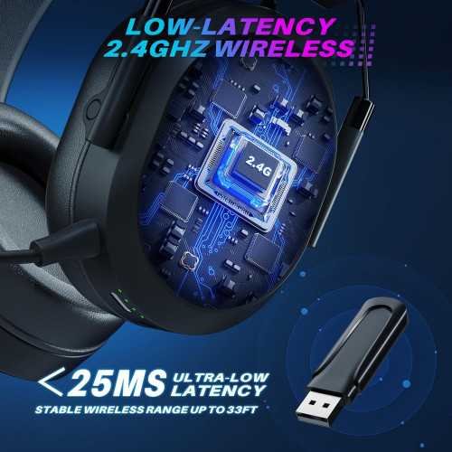 Dual Wireless Gaming Headset for Multi-Platform Gamers with 50H Battery Life and Noise Cancelling Microphone | TekChoice Electronics