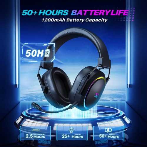 Dual Wireless Gaming Headset for Multi-Platform Gamers with 50H Battery Life and Noise Cancelling Microphone | TekChoice Electronics