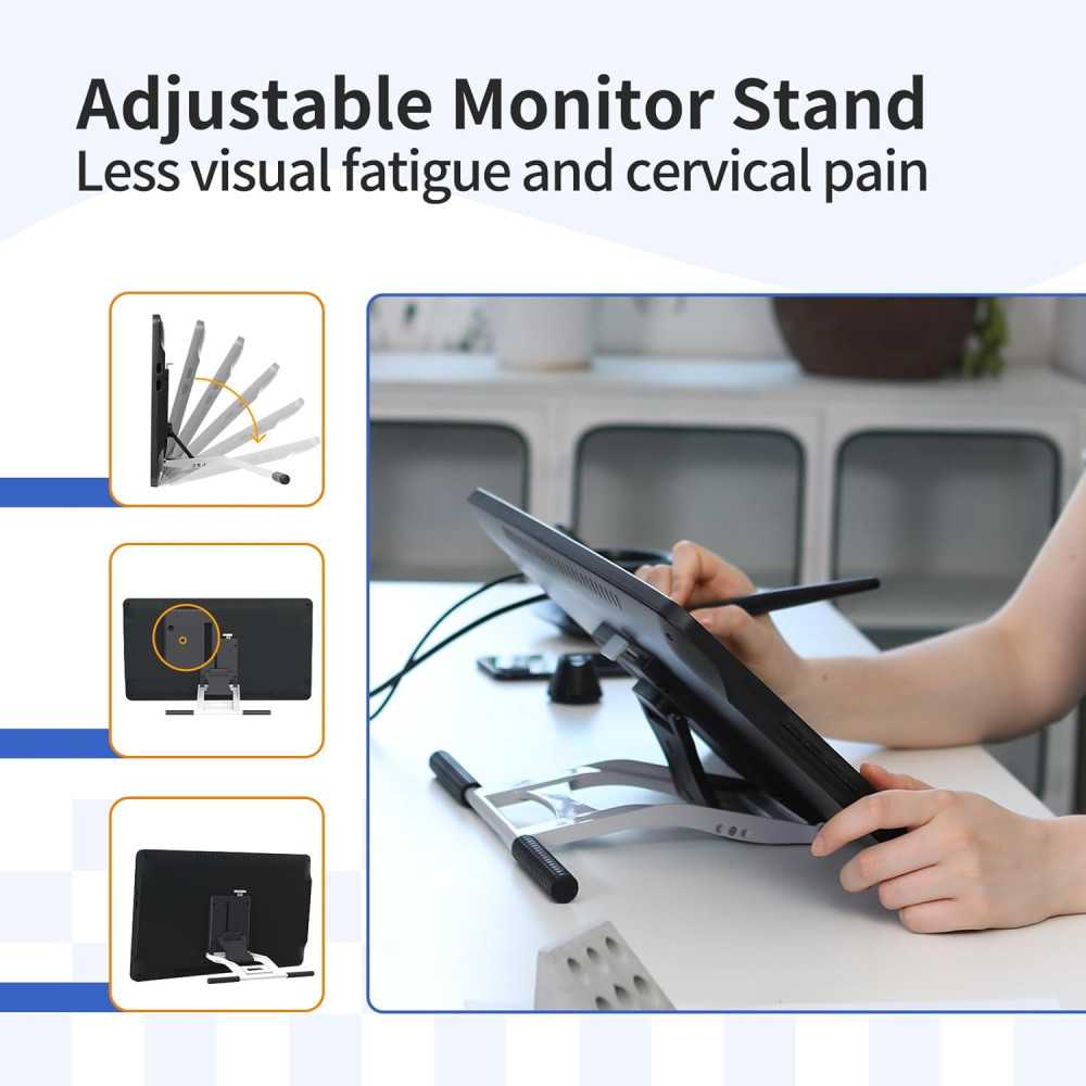 PD1561 15.6-inch Drawing Monitor w/ Tilt Support and Battery-Free Pen