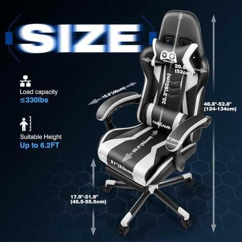 High Back Gaming Racing Chair with Footrest | TekChoice Electronics