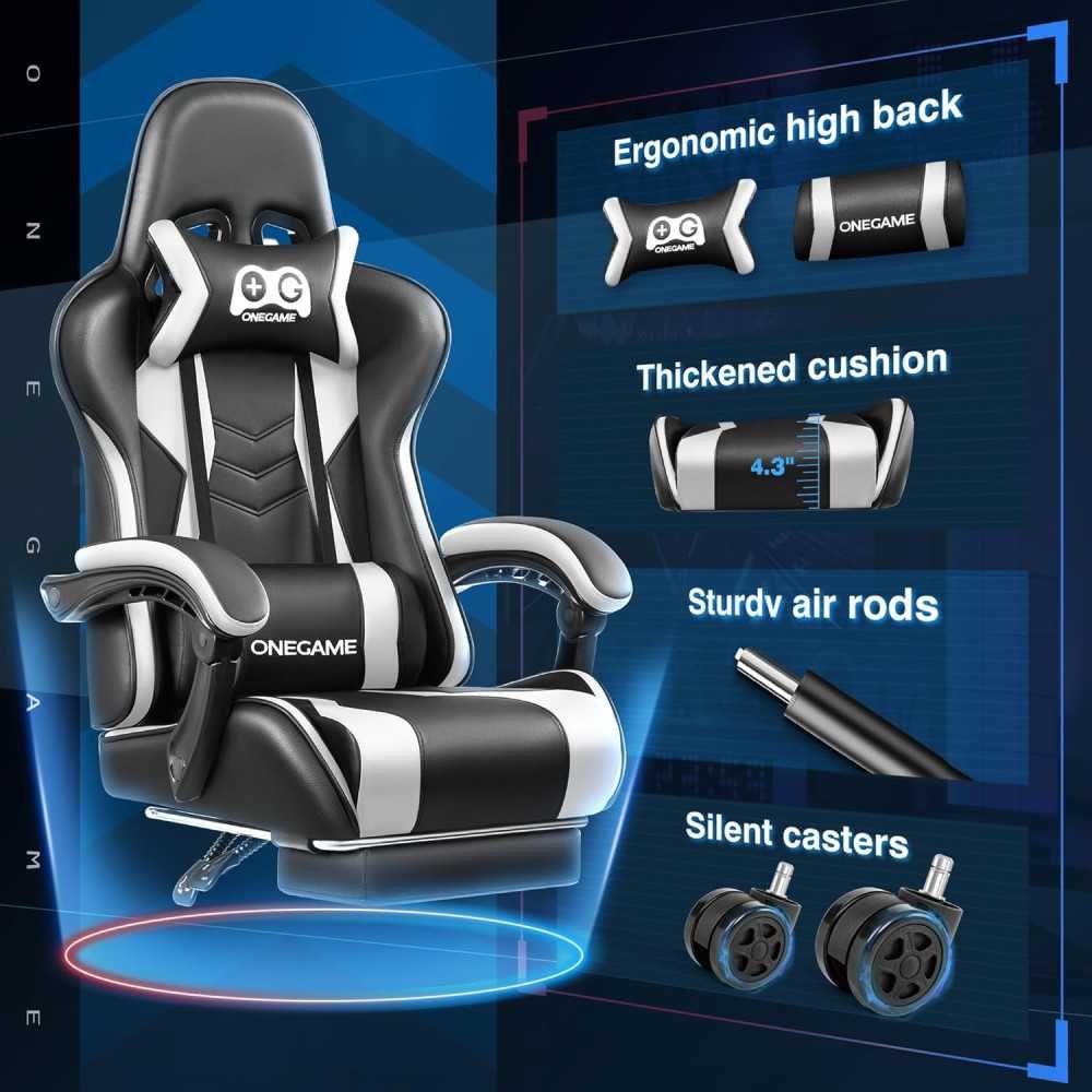 High Back Gaming Racing Chair with Footrest | TekChoice Electronics