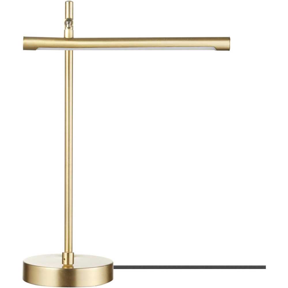 Matte Brass Desk Lamp w/ Adjustable Height and Balance Arm for Effortless Lighting Control