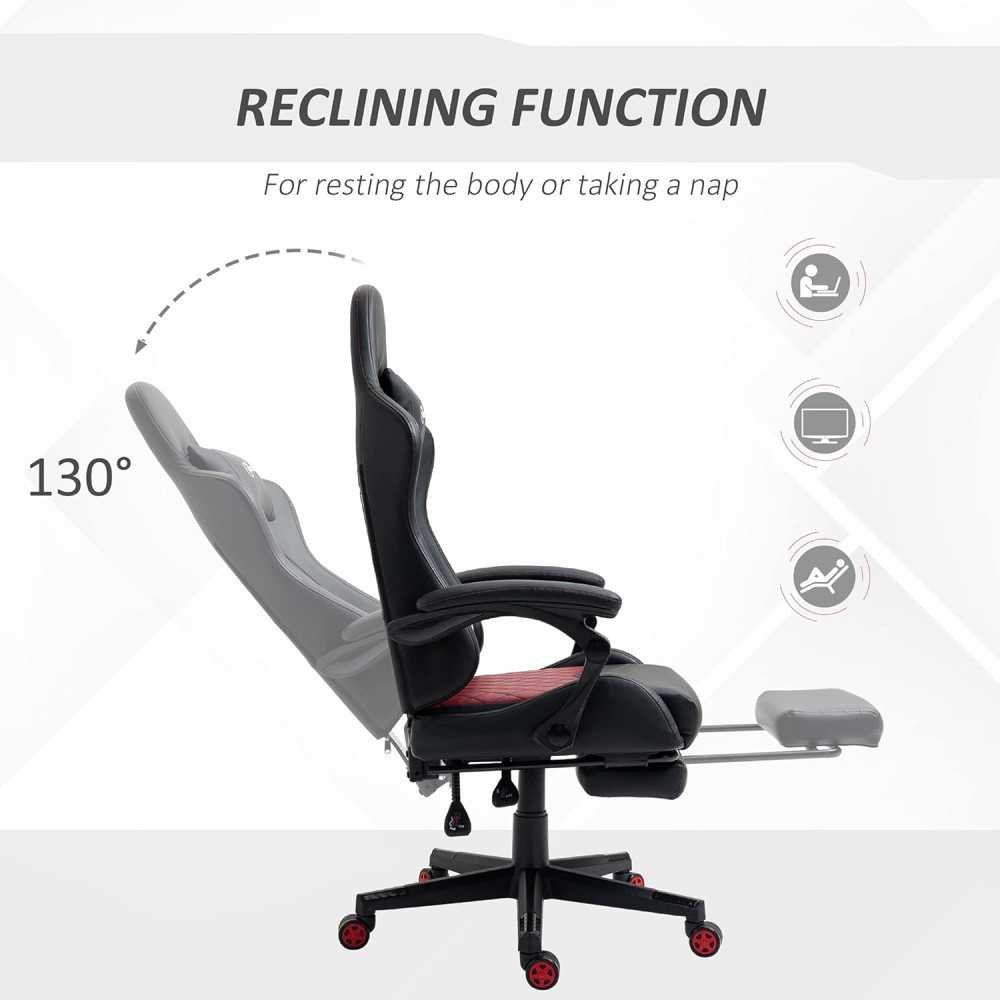 Luxe Racing Gaming Chair with Footrest and Adjustable Features | TekChoice Electronics