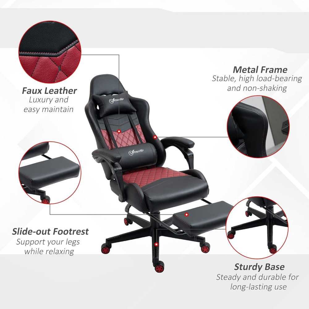 Luxe Racing Gaming Chair with Footrest and Adjustable Features | TekChoice Electronics