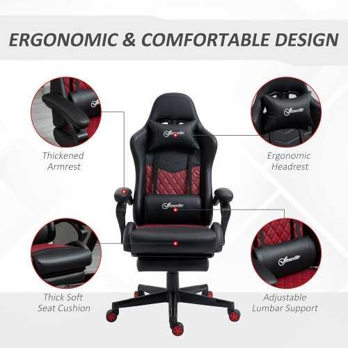 Luxe Racing Gaming Chair with Footrest and Adjustable Features | TekChoice Electronics