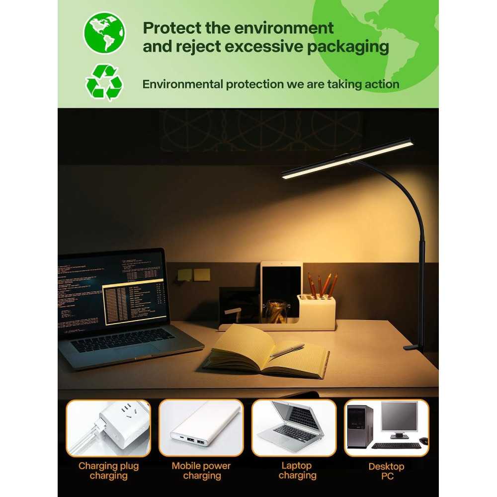 Eye-Caring LED Desk Lamp for Work and Study