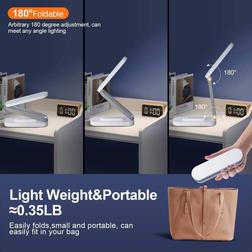 LED Desk Lamp for Office and Home - Portable, Rechargeable, and Dimmable