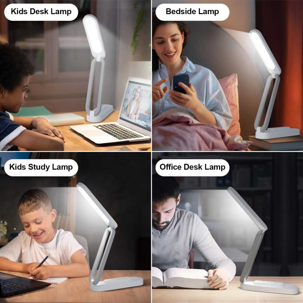 LED Desk Lamp for Office and Home - Portable, Rechargeable, and Dimmable