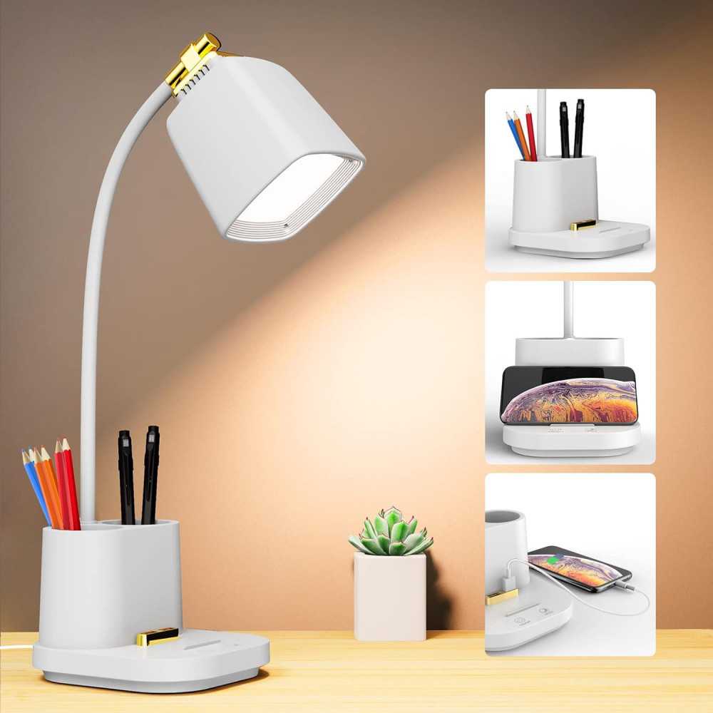 LED Desk Lamp for Office and Home - Portable, Rechargeable, and Dimmable