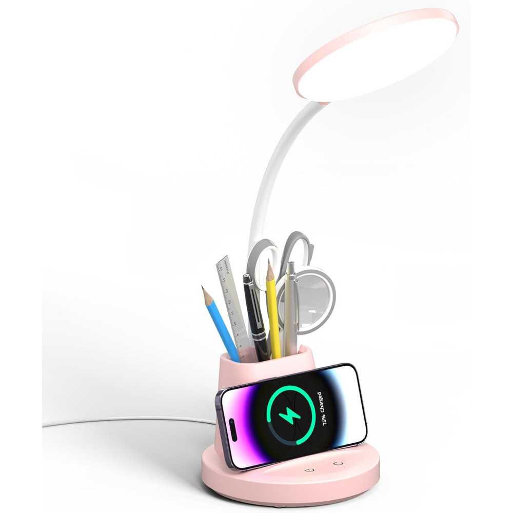 Eye-Friendly Desk Lamp w/ USB Charging Ports