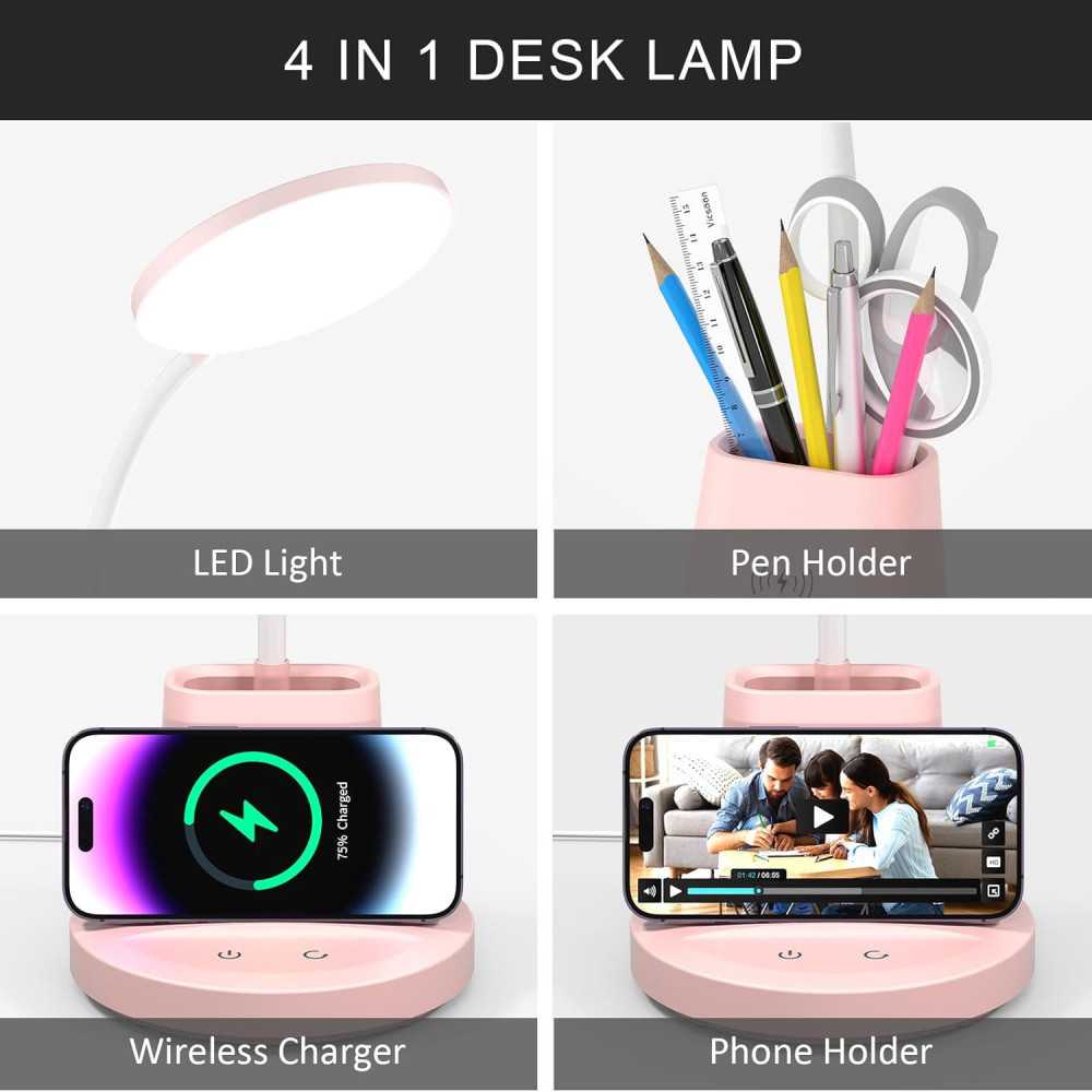 LED Desk Lamp w/ Adjustable Arm, Touch Controls, and Multi-Function Features