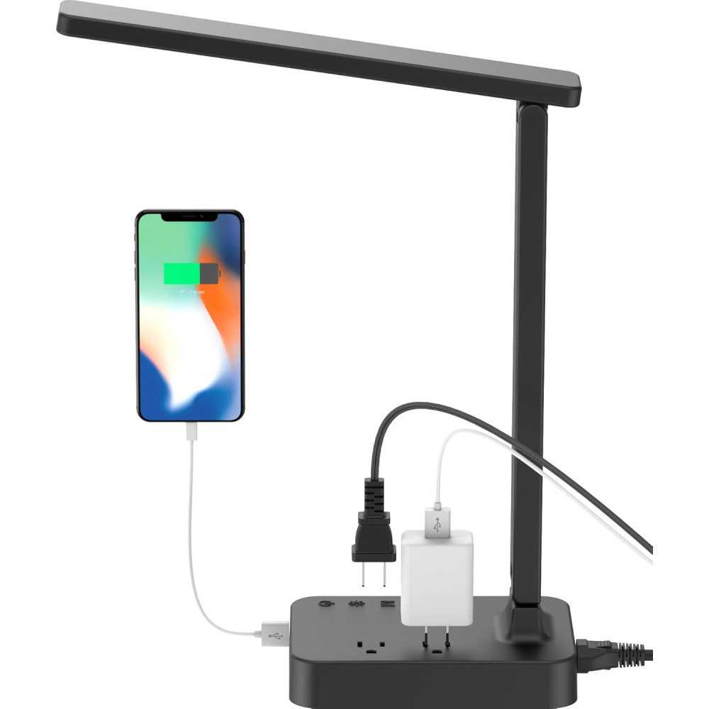 LED Desk Lamp w/ Adjustable Arm, Touch Controls, and Multi-Function Features