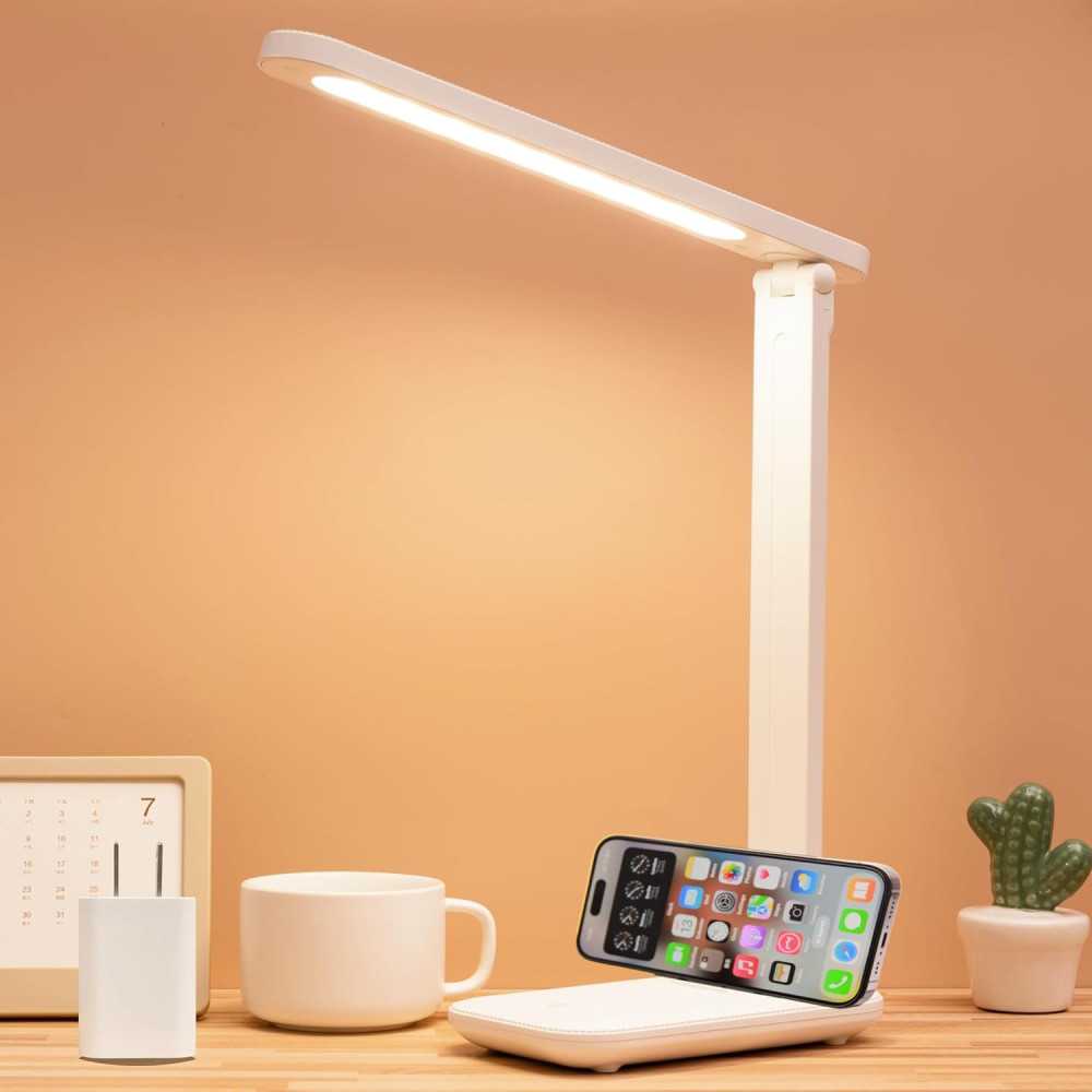 Dimmable Desk Lamp w/ Eye-Care Features and Built-in USB Charger