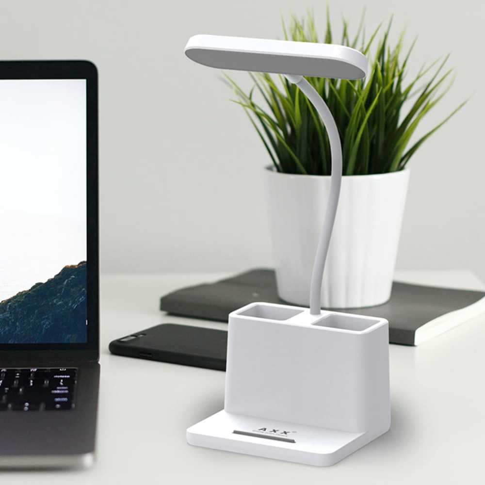 Rechargeable Desk Lamp w/ Pen Holder and Adjustable Gooseneck for Home Office, Bedrooms, and College Dorm Rooms