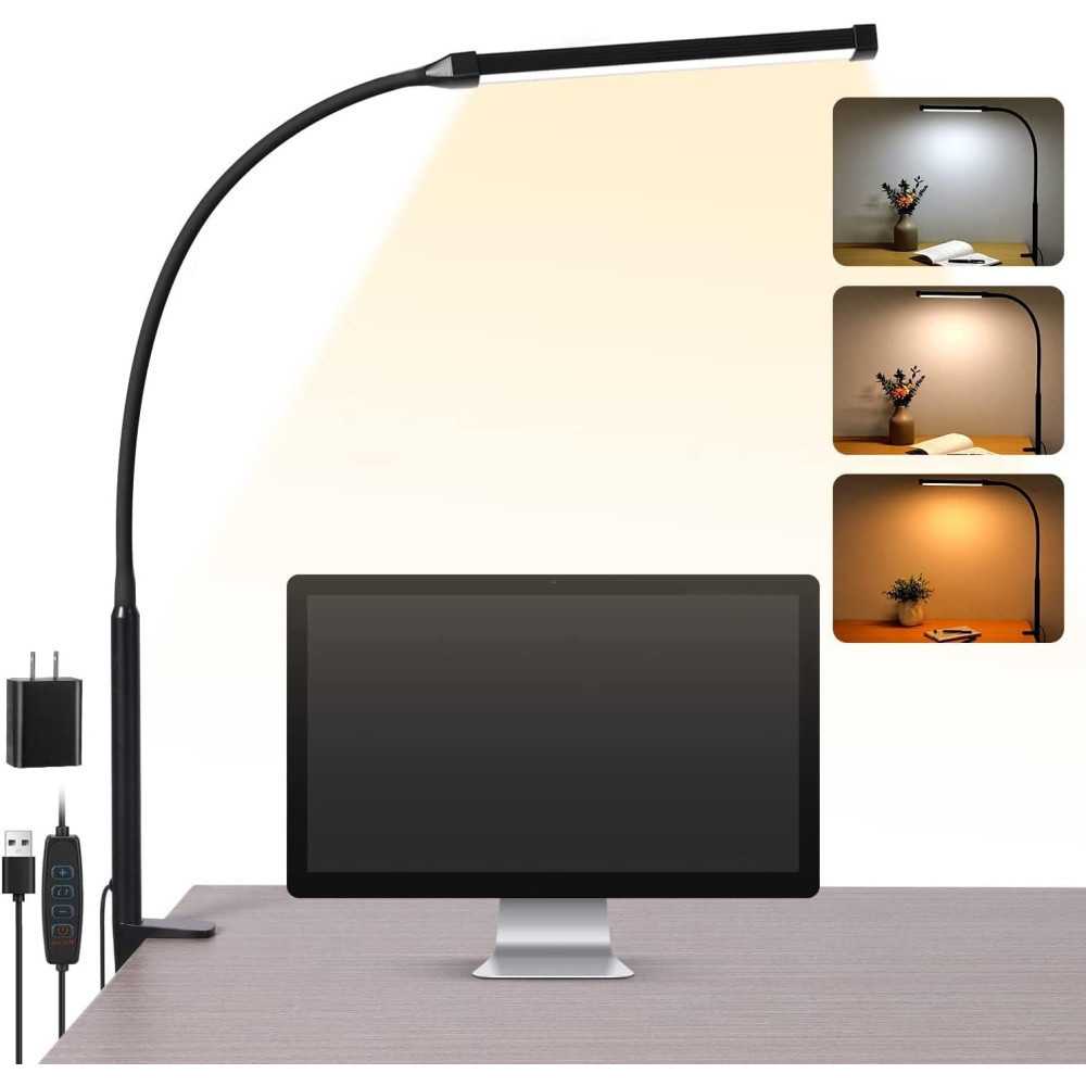 LED Desk Lamp w/ USB Charging Port and Timer for Home Office Productivity