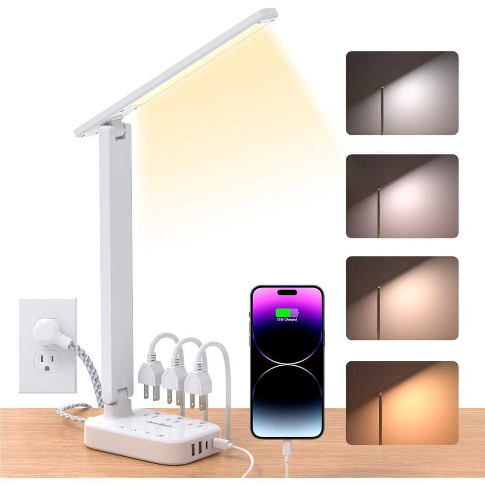 LED Desk Lamp for Office and Home - Portable, Rechargeable, and Dimmable