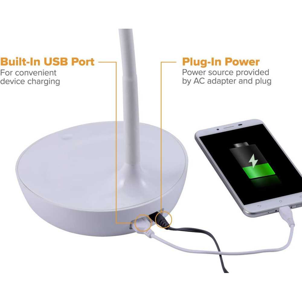 Office LED Desk Lamp w/ USB Charging Port and Touch Control