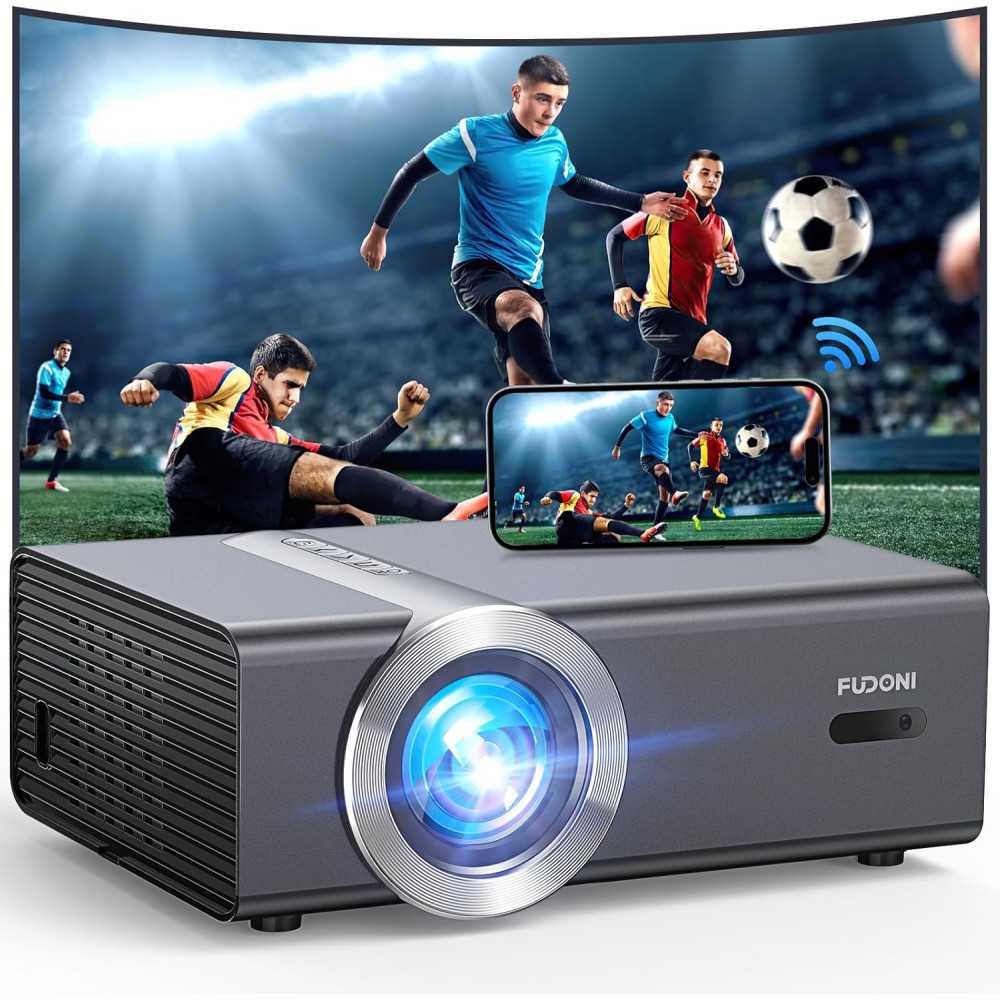 Pro V9 Outdoor Home Movie Projector w/ Auto Focus, WiFi 6, and 4K Support