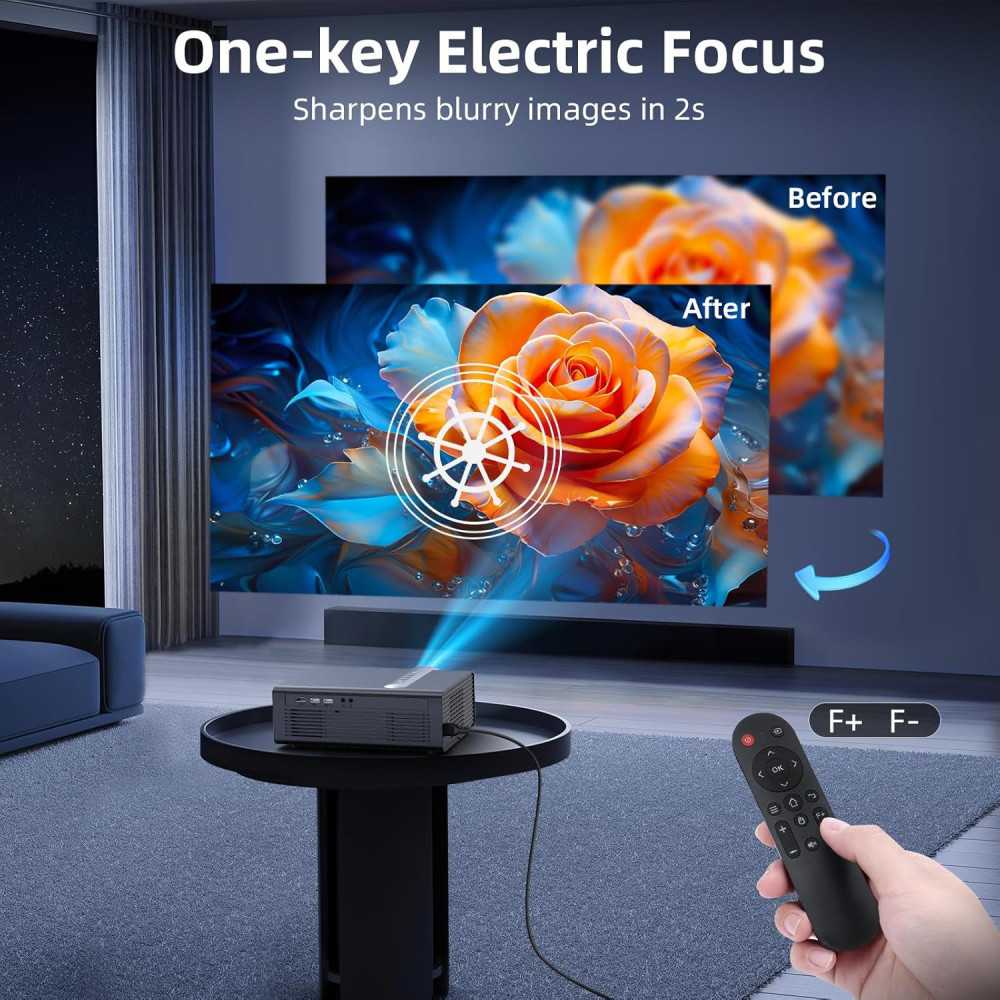 4K Clarity w/ the Electric Focus/Auto Keystone Projector for Epic Home Theater