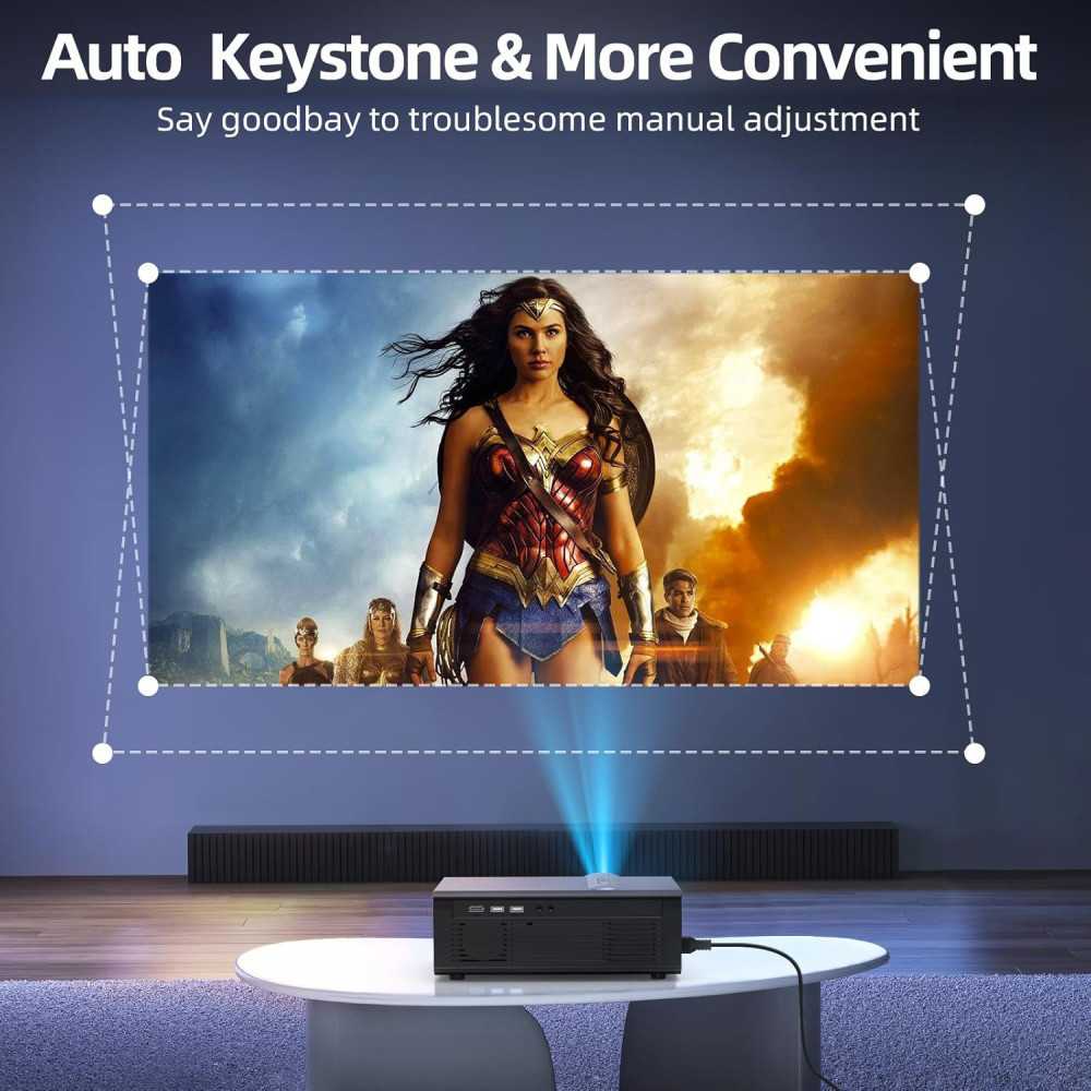 4K Clarity w/ the Electric Focus/Auto Keystone Projector for Epic Home Theater