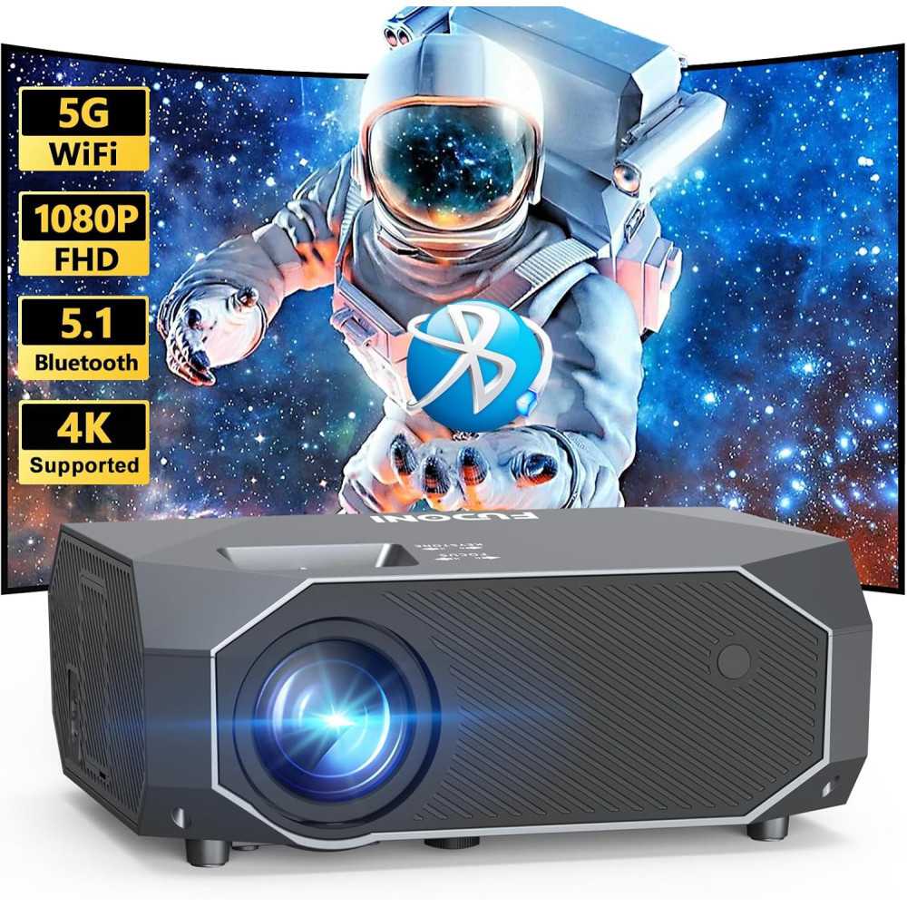 Smart Home Projector w/ Auto Focus, 4K Support, and Cutting-Edge Connectivity Features