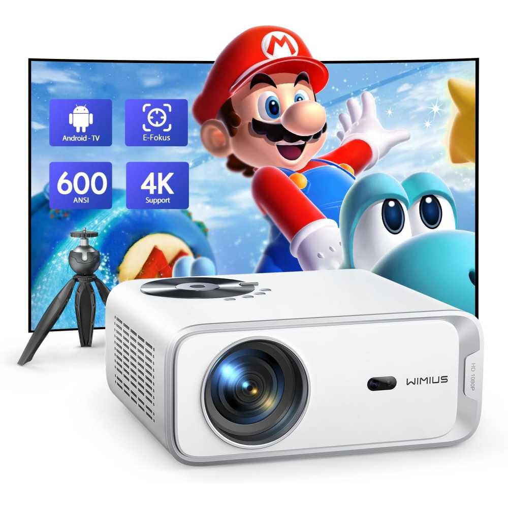 4K WiFi Home Projector w/ Electric Keystone and 5G Connectivity