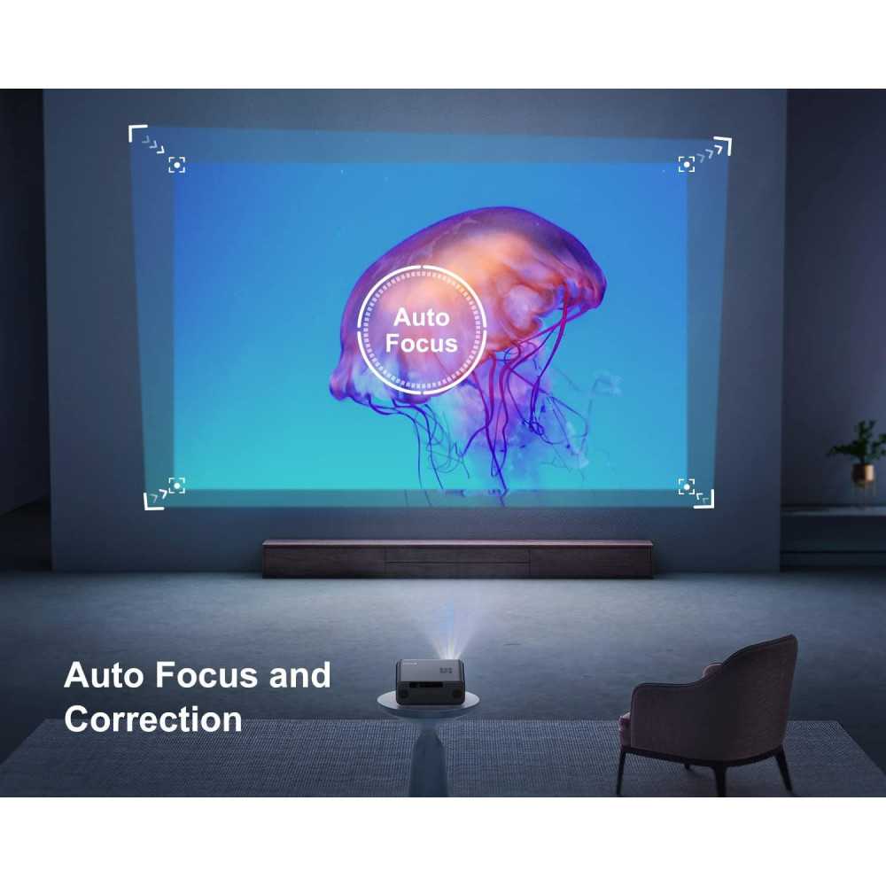 Smart Home Projector w/ Auto Focus, 4K Support, and Cutting-Edge Connectivity Features