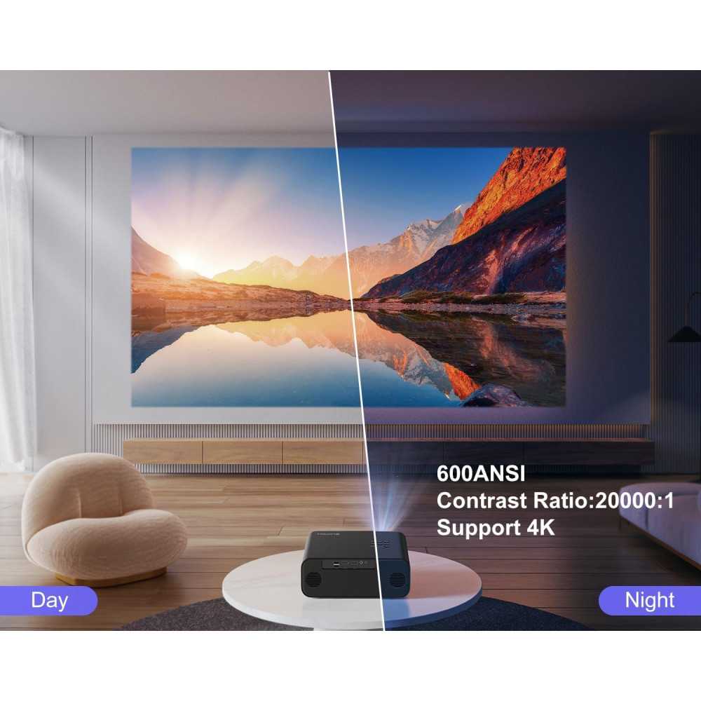 Smart Home Projector w/ Auto Focus, 4K Support, and Cutting-Edge Connectivity Features