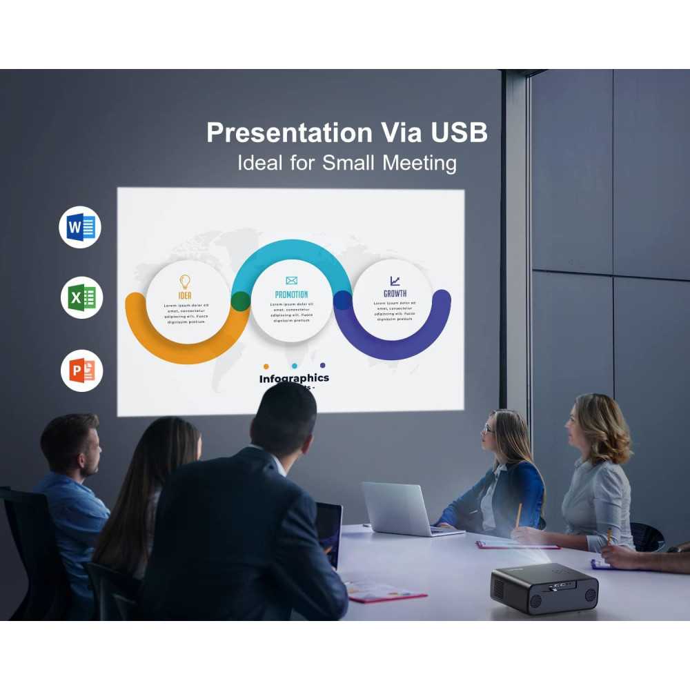 Smart Home Projector w/ Auto Focus, 4K Support, and Cutting-Edge Connectivity Features