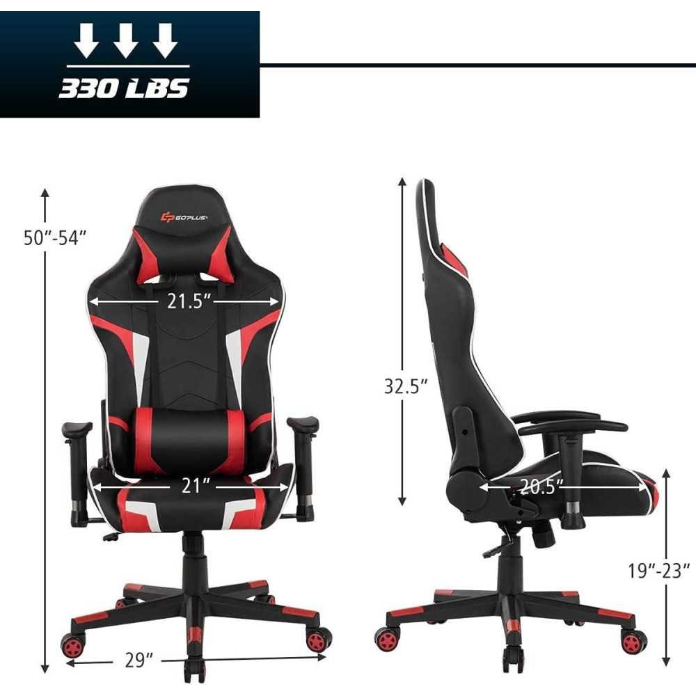 Racing Style High Back Gaming Chair with Headrest and Lumbar Support | TekChoice Electronics