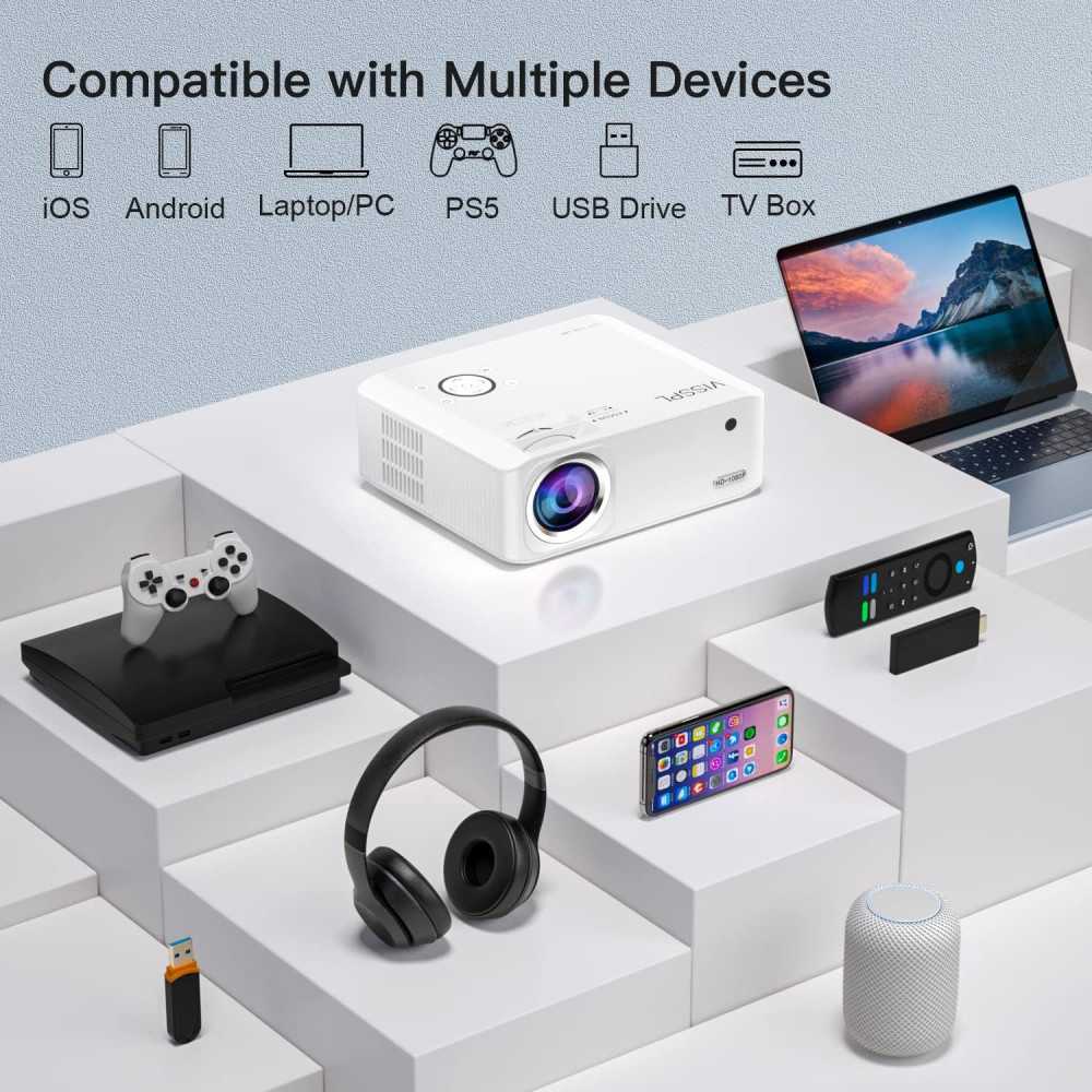 4K WiFi Home Projector w/ Electric Keystone and 5G Connectivity