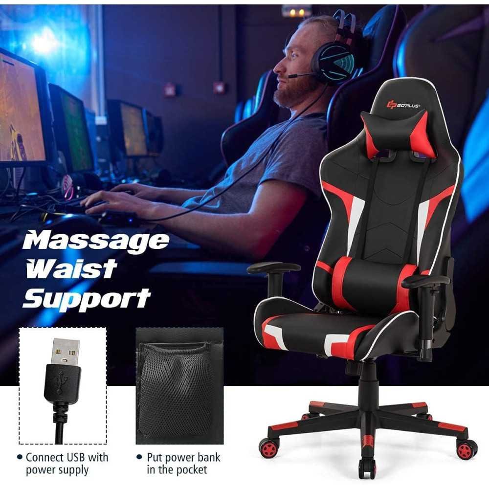 Racing Style High Back Gaming Chair with Headrest and Lumbar Support | TekChoice Electronics