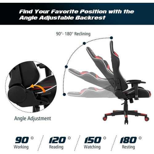 Racing Style High Back Gaming Chair with Headrest and Lumbar Support | TekChoice Electronics