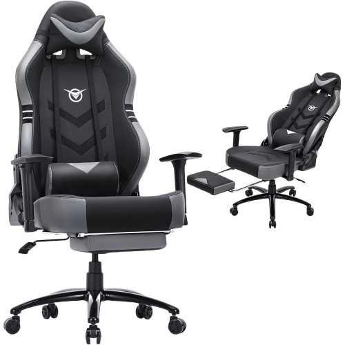 Big and Tall Racing Gaming Chair for Adults - 350lbs Capacity, Reclining Back, 3D Armrests, and Footrest Included | TekChoice Electronics