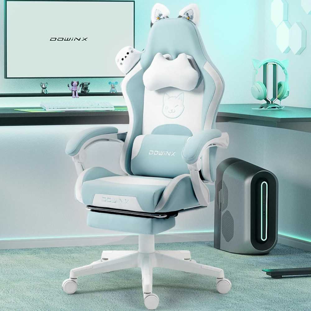 Gaming Throne Chair for Cat-Loving Queens - Featuring Massage Lumbar Support, Footrest, and Reclining Design | TekChoice Electronics