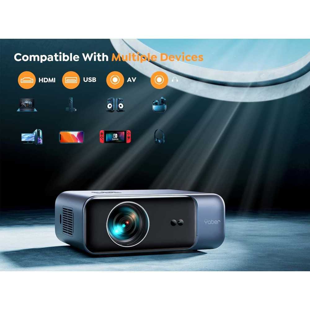 Pro V9 Outdoor Home Movie Projector w/ Auto Focus, WiFi 6, and 4K Support