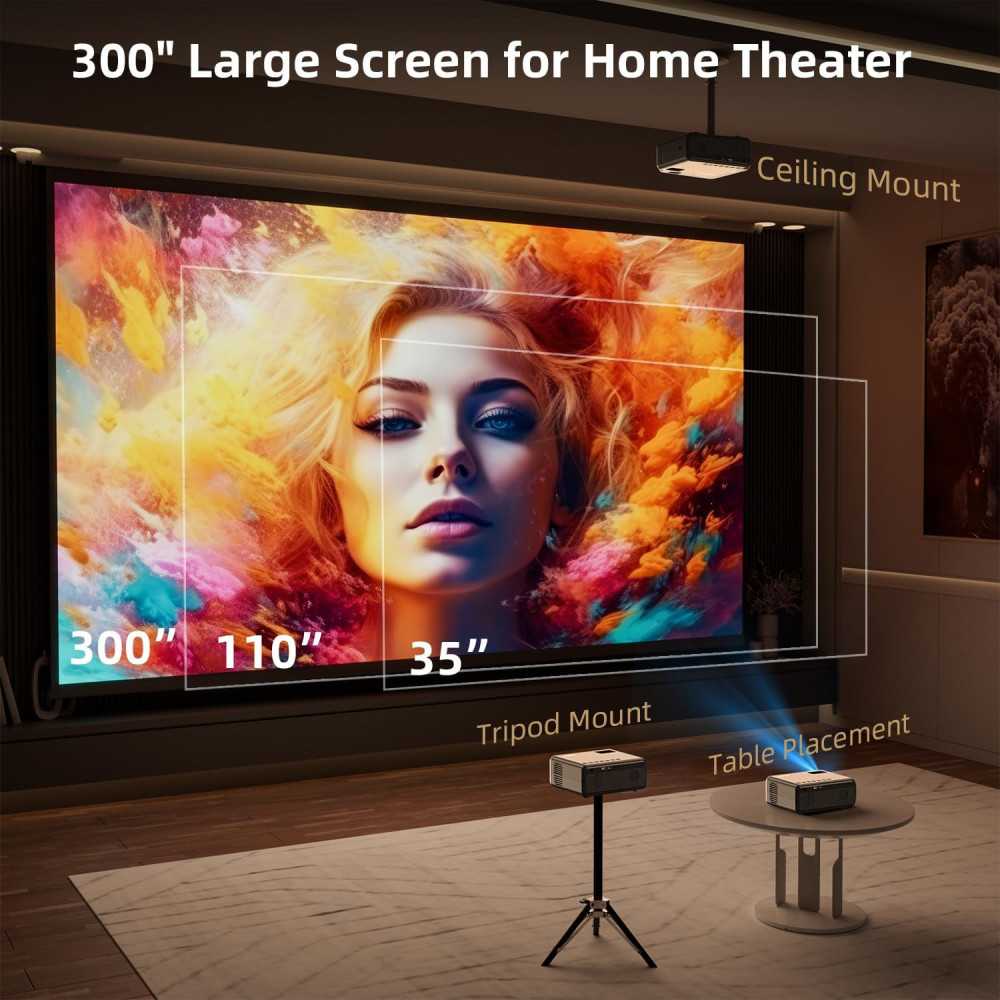 5G Gaming Projector: WiFi, Bluetooth, and 4K Support for Stunning Outdoor Movie Nights