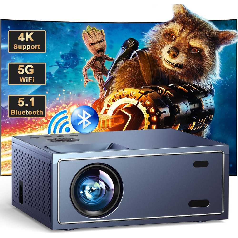 4K Smart Movie & Gaming Projector: Stunning 450" Display, WiFi 6, Bluetooth 5.3 & Versatile Connectivity for Epic Entertainment