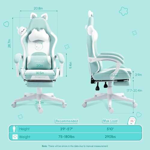 Gaming Throne Chair for Cat-Loving Queens - Featuring Massage Lumbar Support, Footrest, and Reclining Design | TekChoice Electronics