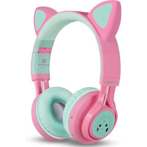 CT-7 Cat Ear Bluetooth Headphones w/ LED Lights and Premium Features | TekChoice Electronics