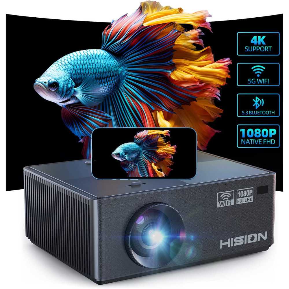 4K Smart Movie & Gaming Projector: Stunning 450" Display, WiFi 6, Bluetooth 5.3 & Versatile Connectivity for Epic Entertainment