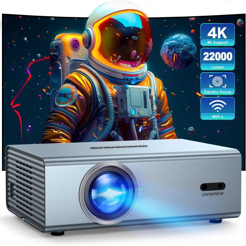 4K Smart Movie & Gaming Projector: Stunning 450" Display, WiFi 6, Bluetooth 5.3 & Versatile Connectivity for Epic Entertainment