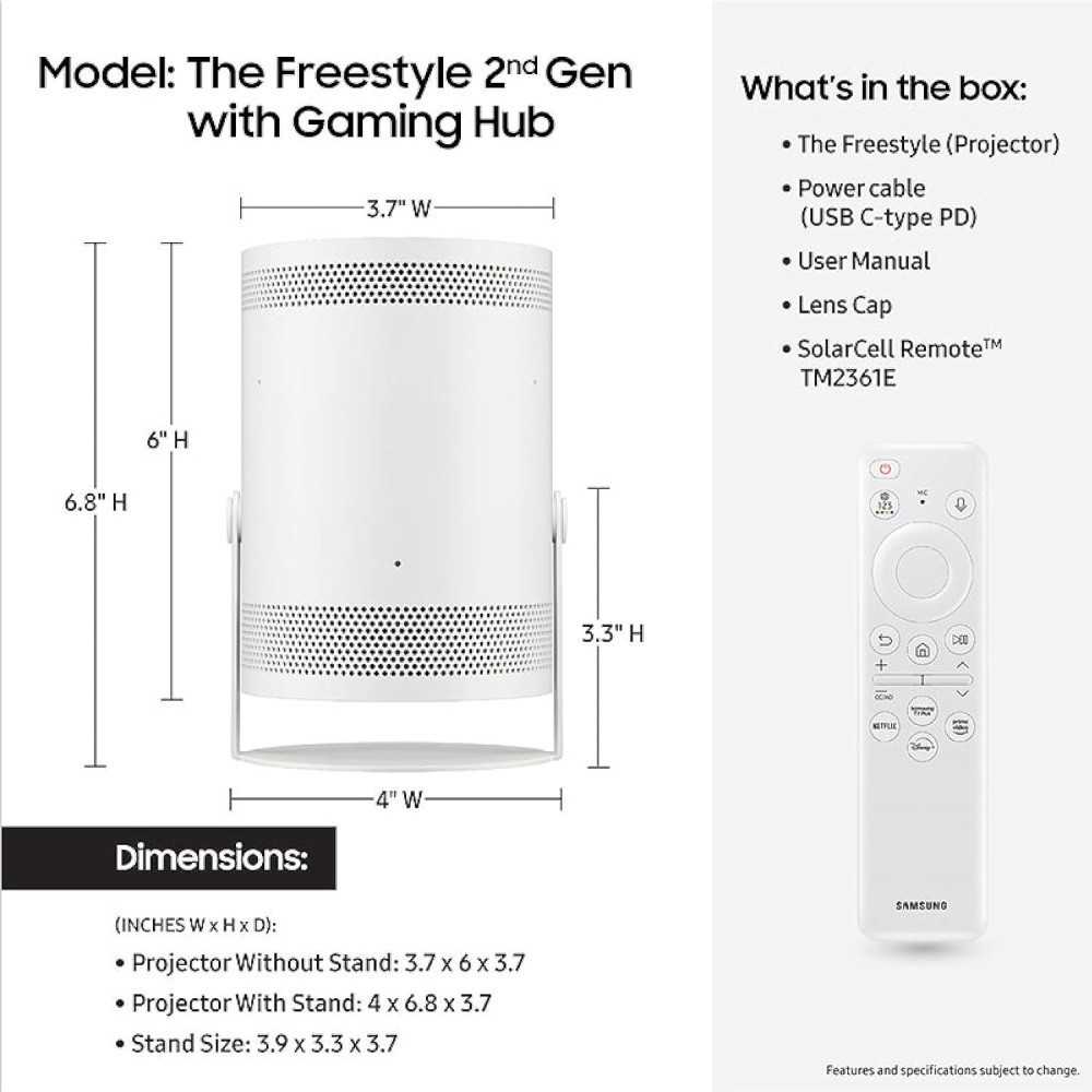 Home Gaming & Movie Experience w/ Samsung's Freestyle 2nd Gen Projector