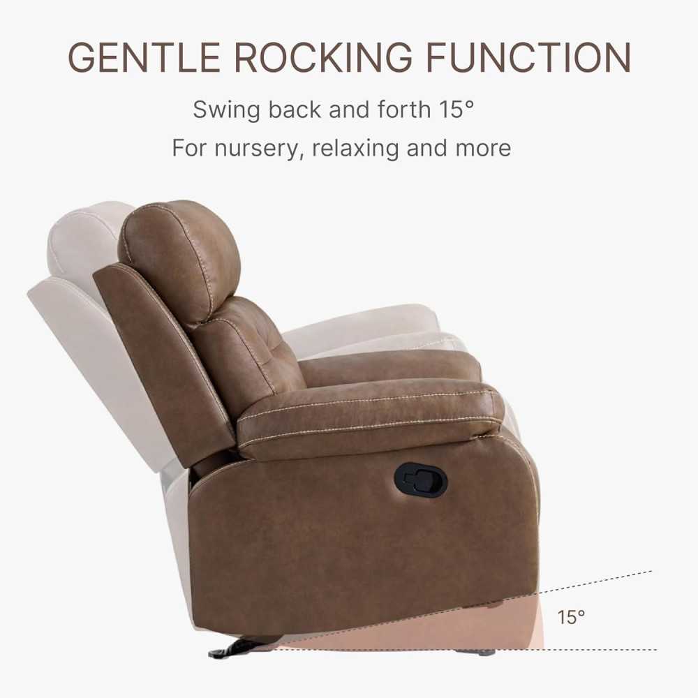 Luxurious Leather Recliner w/ Overstuffed Armrests for Stylish Home Theater Seating