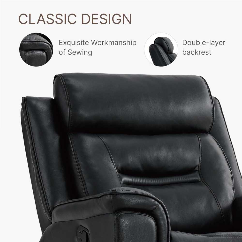 Luxurious Swivel Rocker Recliner w/ Extra Large Footrest for Your Home Theater Seating