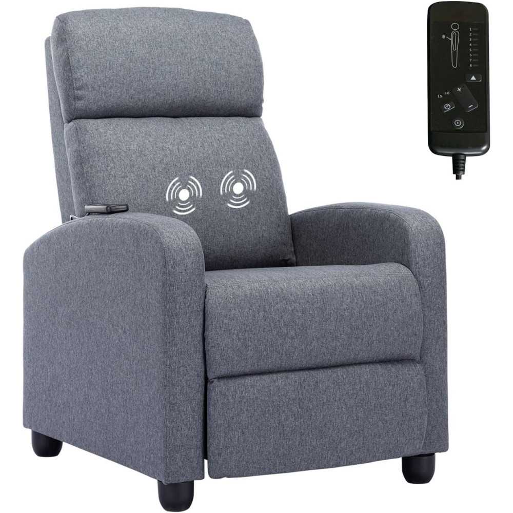 Air Leather Power Sofa w/ Cup Holders and USB Port for Gaming and Home Theater Seating