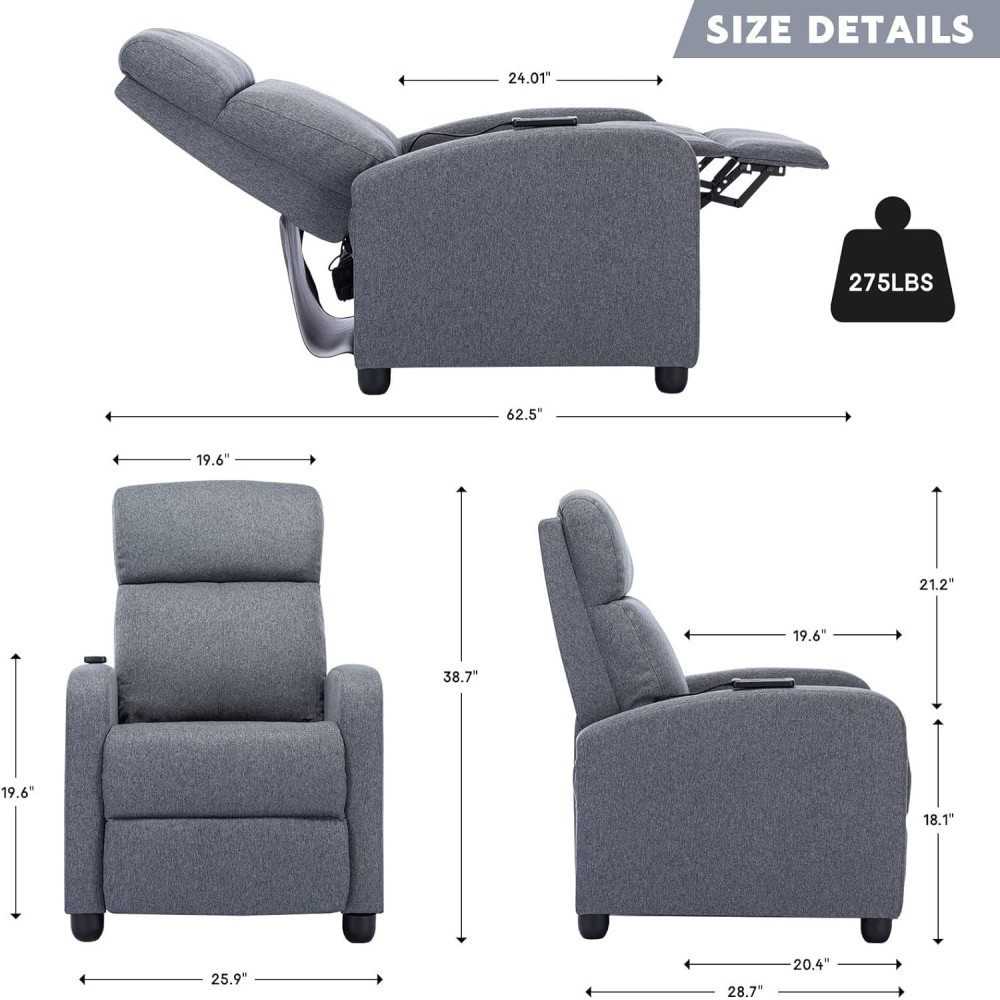 Home Modern Massage Recliner Faux Leather Chair For Home Theater Seating