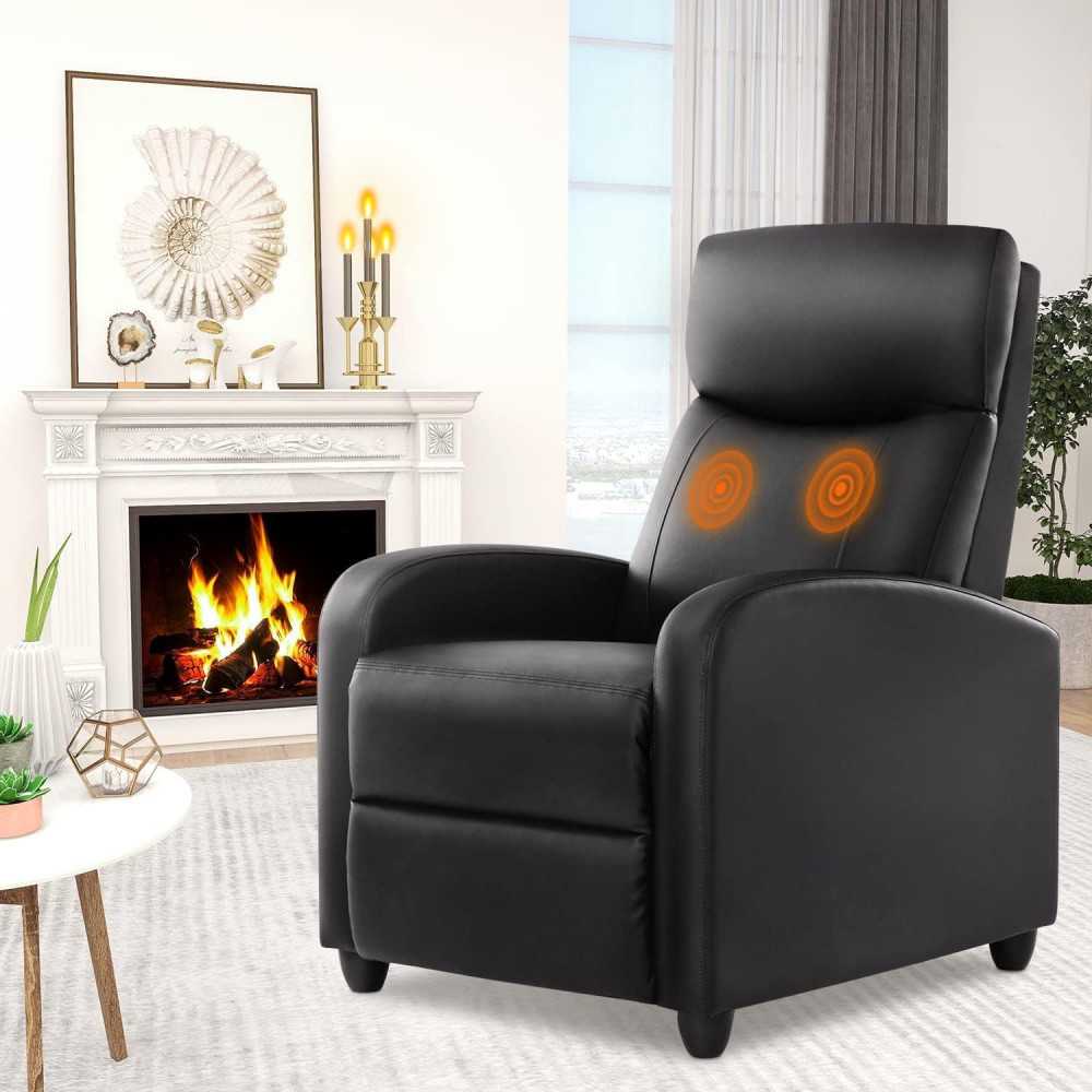 Plush PU Leather Small Sofa Home Theater Reclining Chair